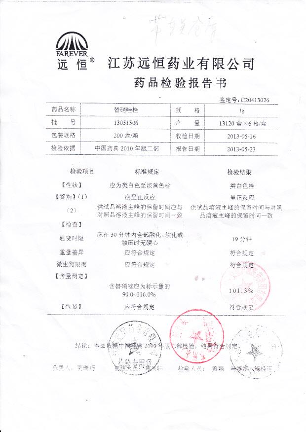 13051506替硝唑栓