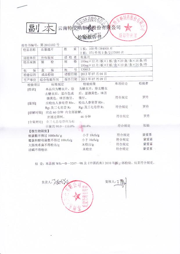 130613血塞通片