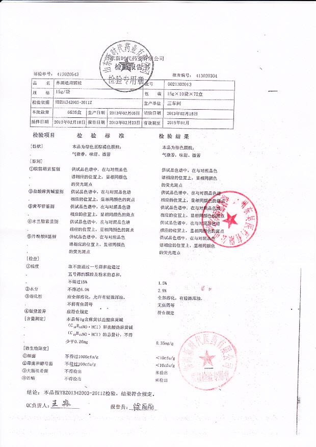 0021302013鼻渊通窍颗粒