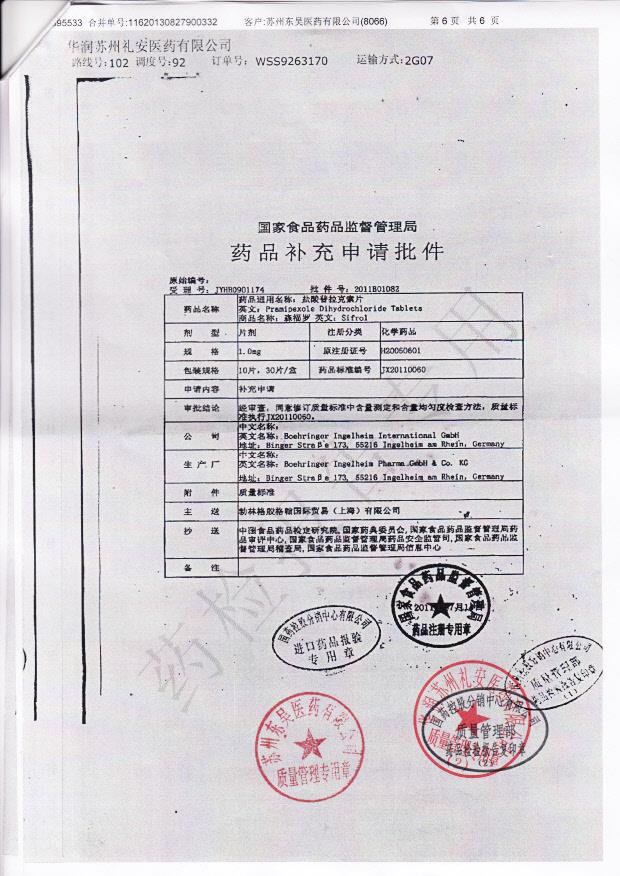 204865盐酸普拉克索片6