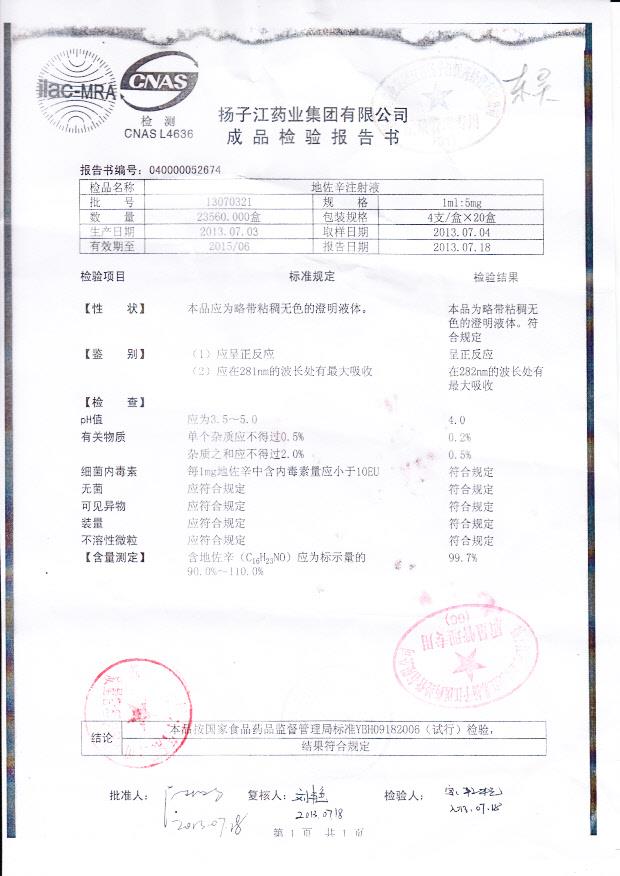 13070321地佐辛注射液