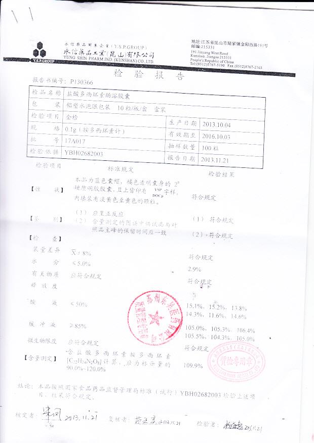 17A017盐酸多西环素肠溶胶囊