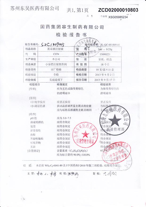 13090221氯霉素注射液