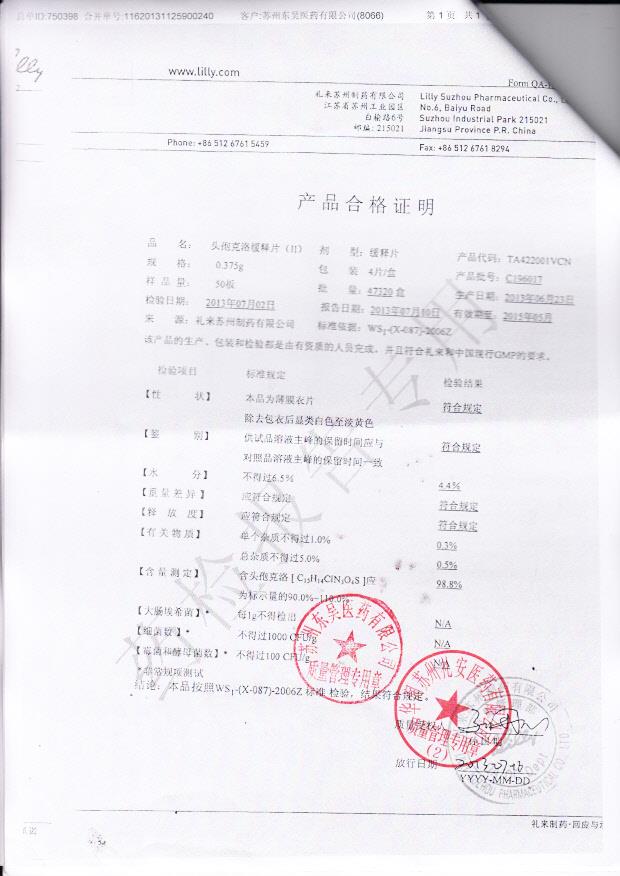 C196017头孢克洛缓释片