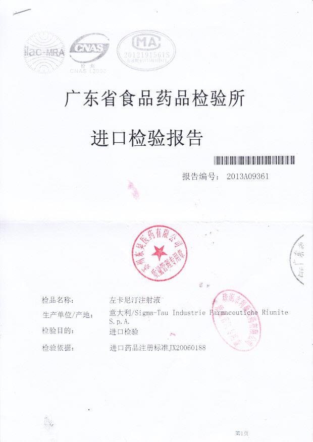 130031左卡尼汀注射液1