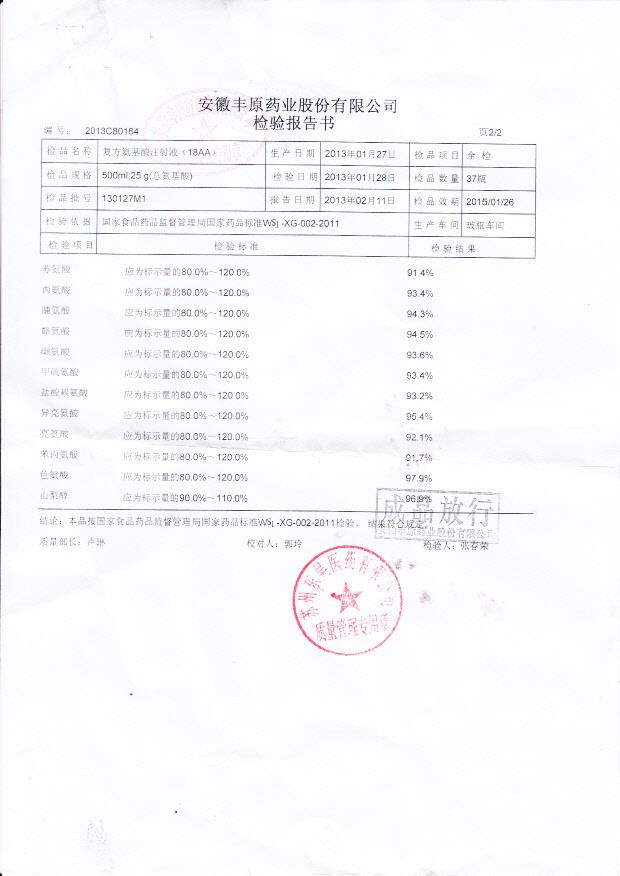 130127M1复方氨基酸注射液(18AA)