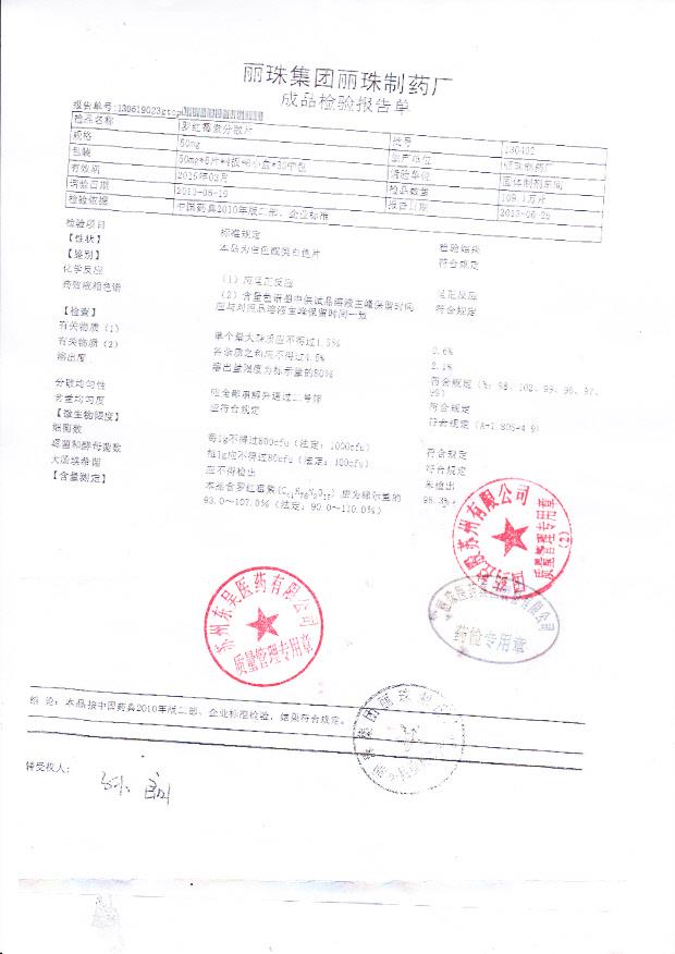 130402罗红霉素分散片