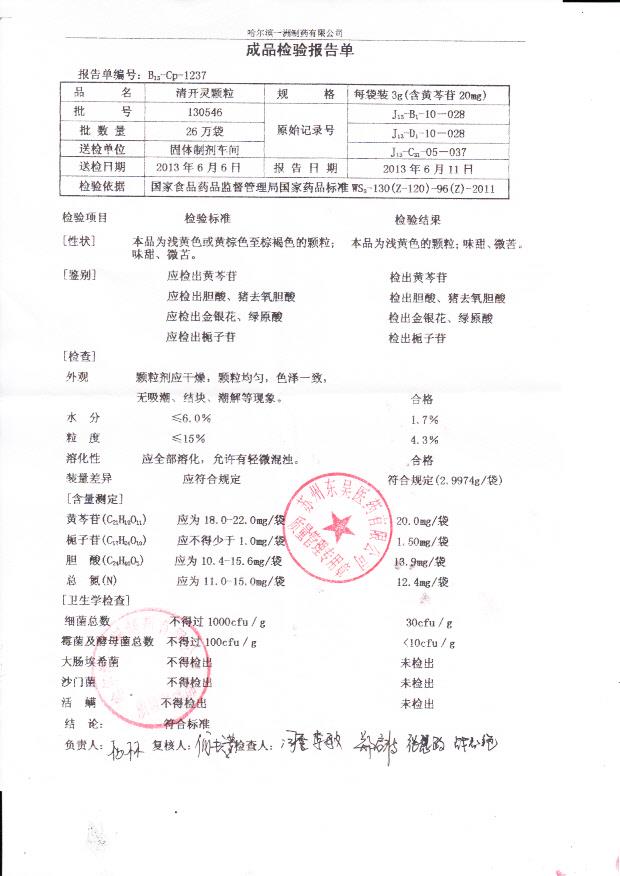 130546清开灵颗粒