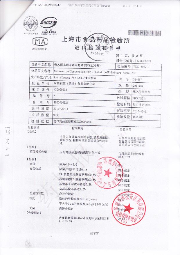 314687吸入用布地奈德混悬液2