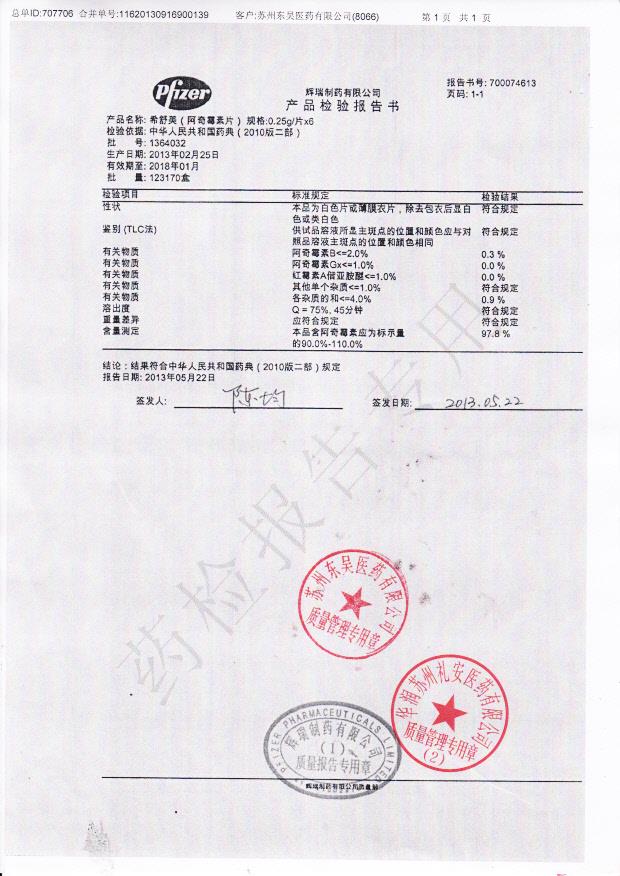 1364032阿奇霉素片