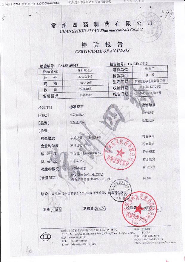 201305142艾司唑仑片