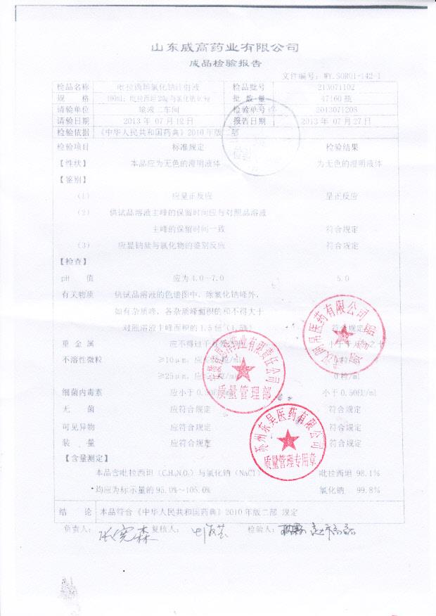 213071102吡拉西坦氯化钠注射液