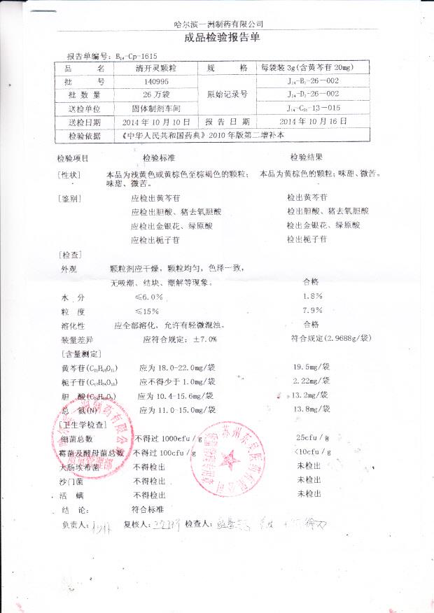 140995清开灵颗粒