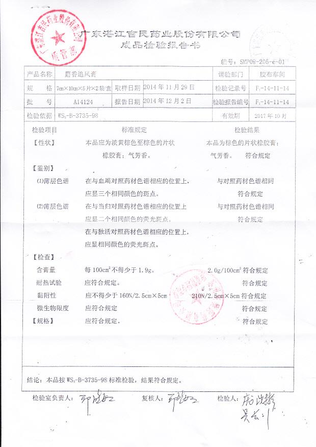 A14124麝香追风膏