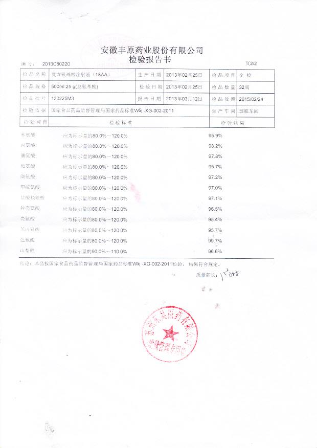 130225M3复方氨基酸注射液（18AA）2