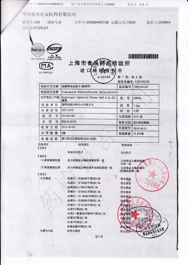 206703盐酸普拉克索片2