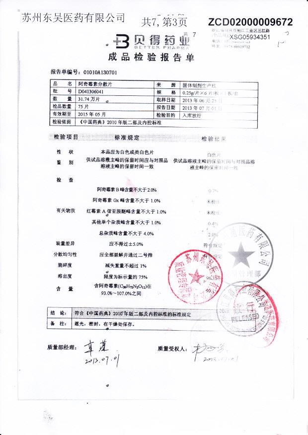 D041306041阿奇霉素分散片