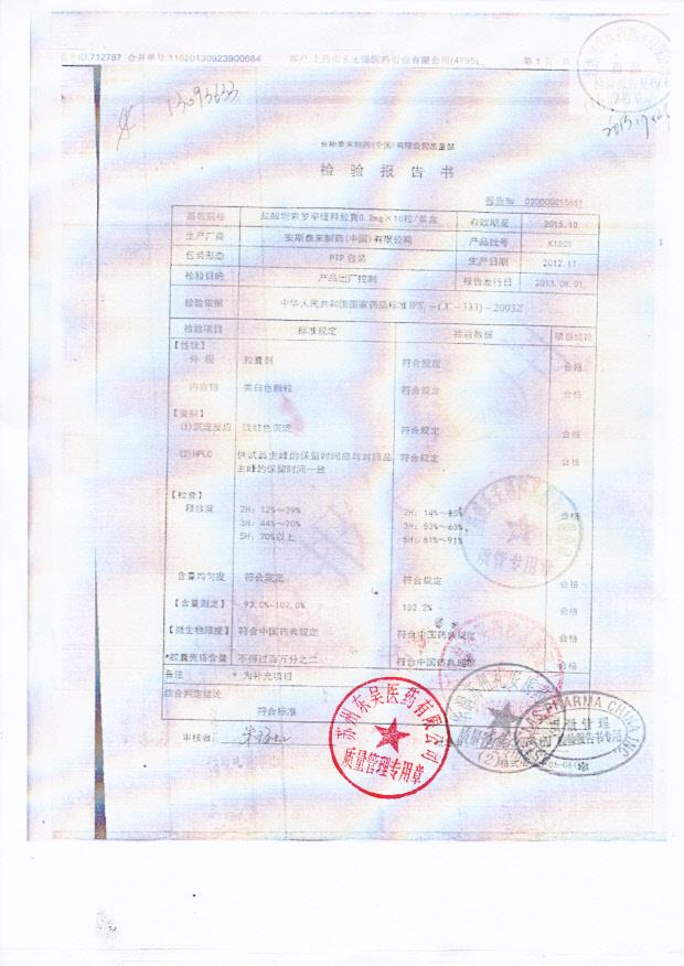 K1801盐酸坦索罗辛缓释胶囊