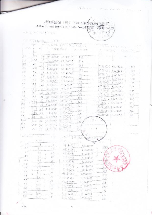 国食药监械（进）字2010第2661391号 马来西亚Unomedical Sdn.Bhd  麻醉气管插管（注册证）附页1