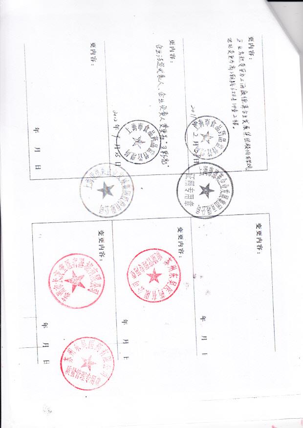 上海康德莱企业发展集团股份有限公司  （生产企业许可证）2