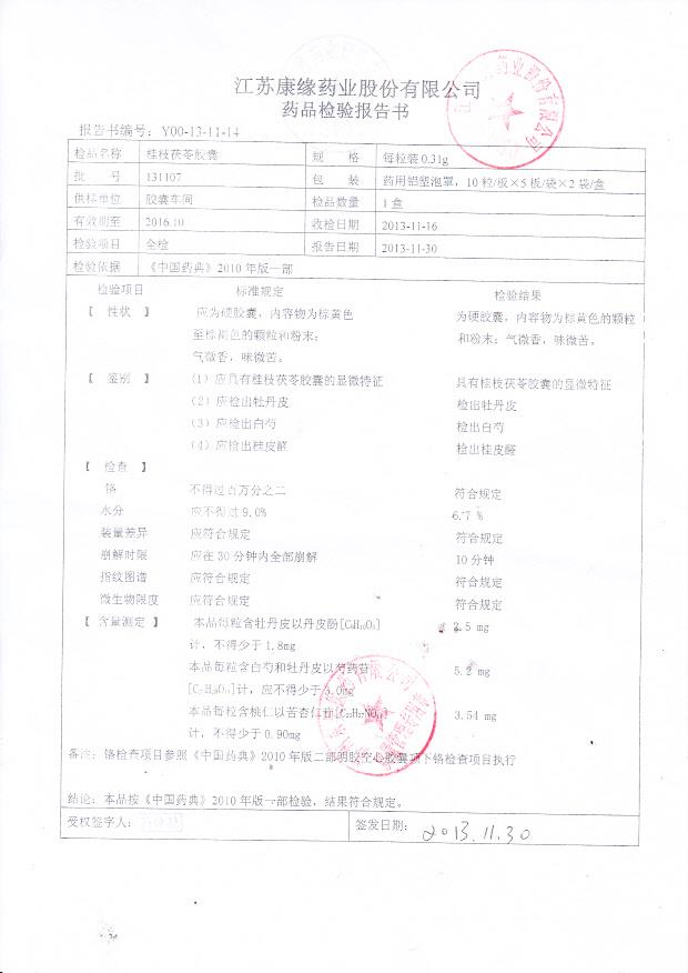 131107桂枝茯苓胶囊