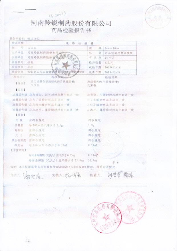 131111通络祛痛膏