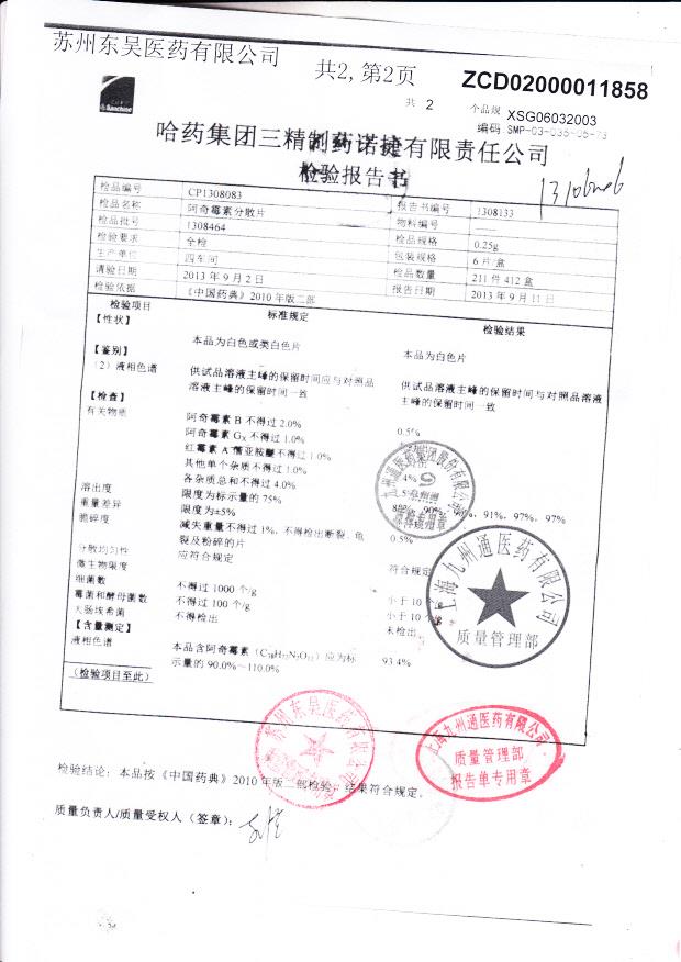 1308464阿奇霉素分散片