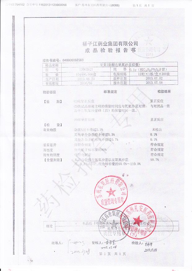 13062021盐酸左氧氟沙星胶囊