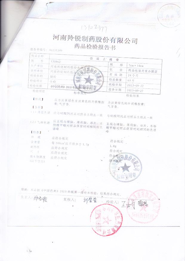 130962伤湿止痛膏