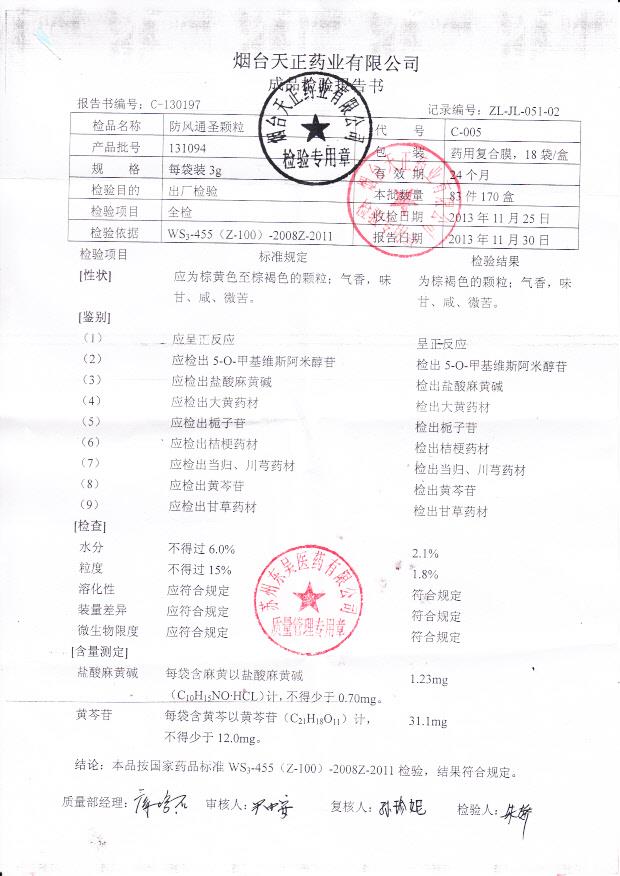 131094防风通圣颗粒