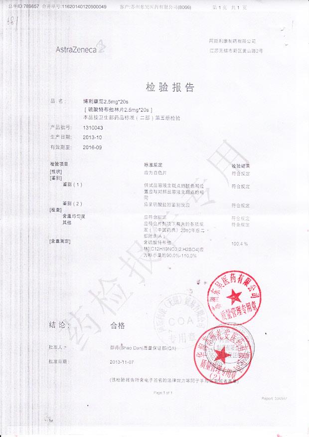 1310043硫酸特布他林片