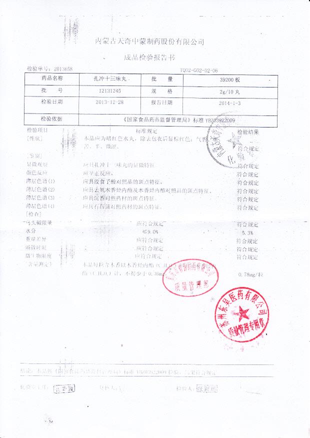 12131245扎冲十三味丸