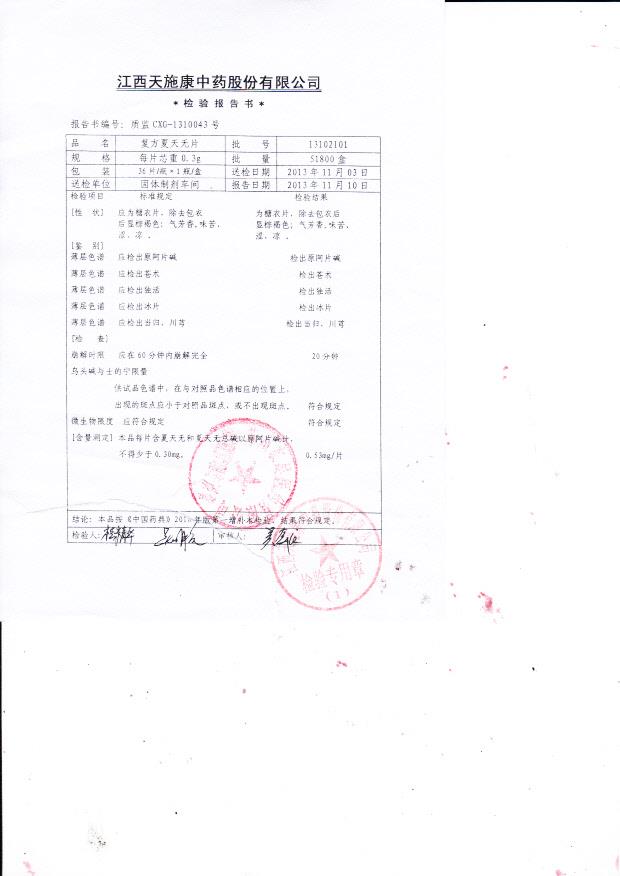 13102101复方夏天无片