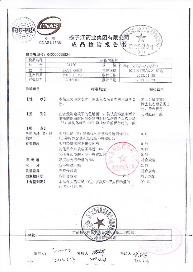 13112011头孢丙烯片