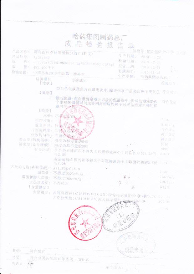 A1311047阿莫西林克拉维酸钾分散片