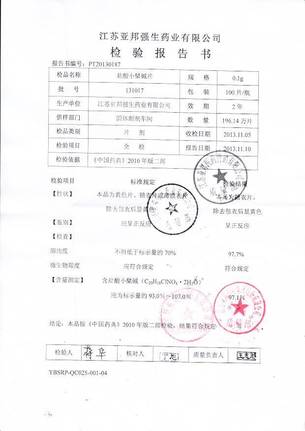 131017盐酸小檗碱片