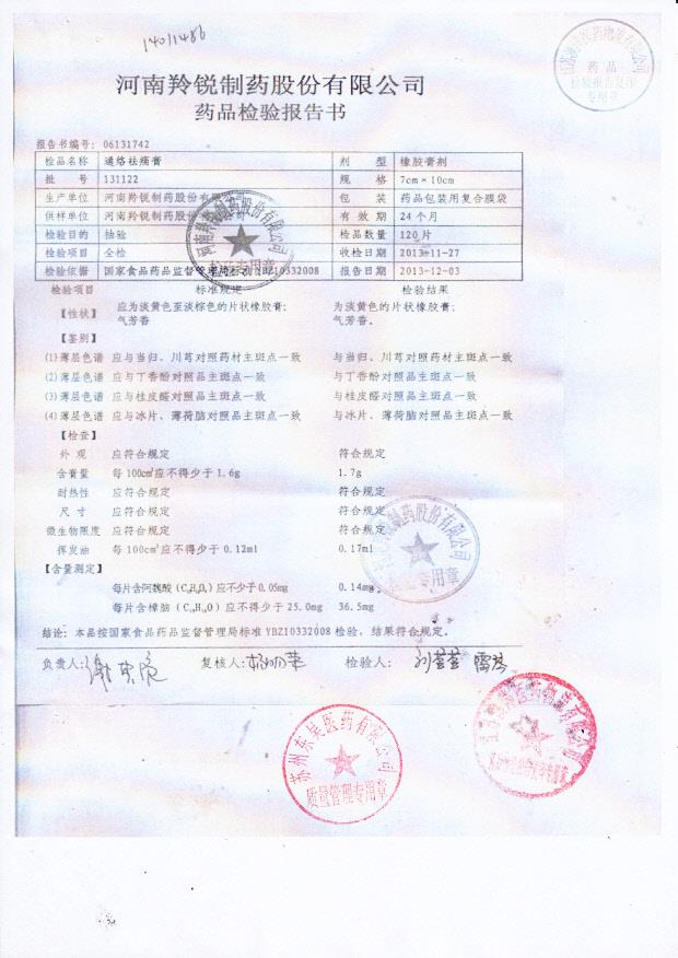 131122通络祛痛膏