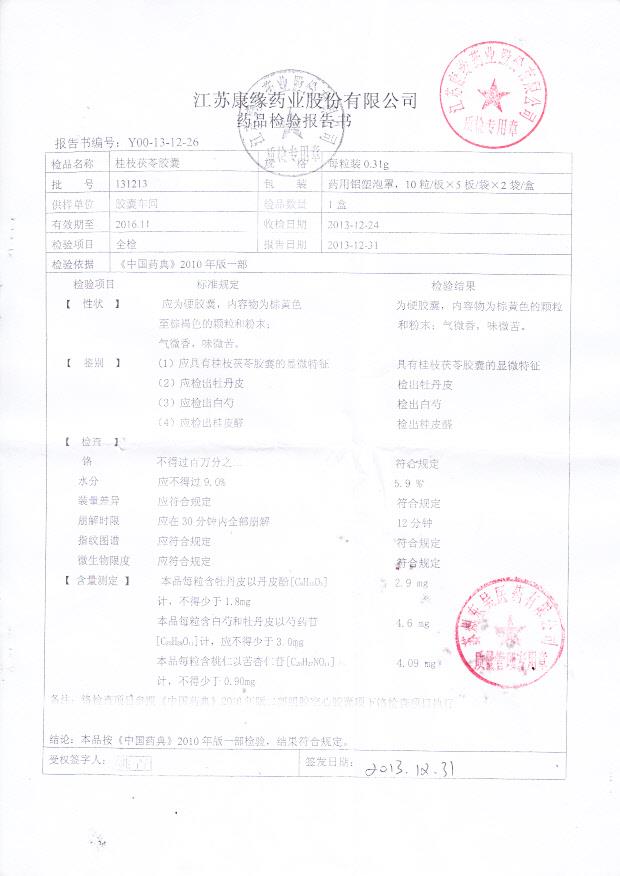 131213桂枝茯苓胶囊