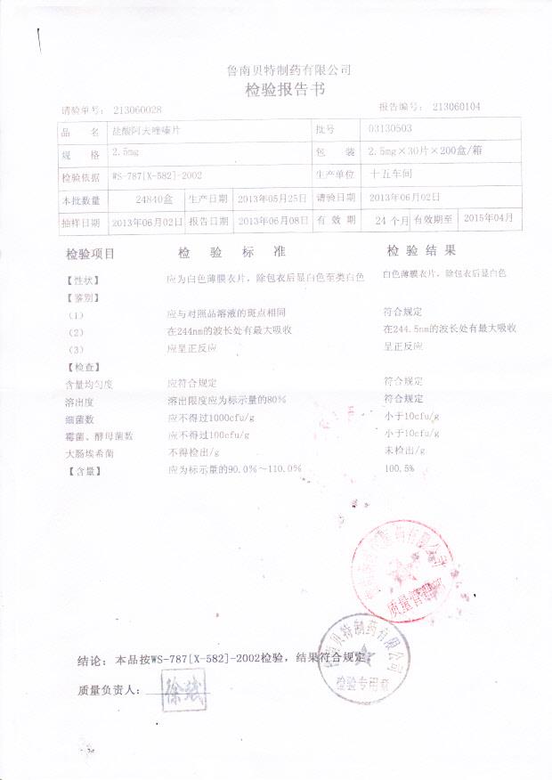 03130503盐酸阿夫唑嗪片