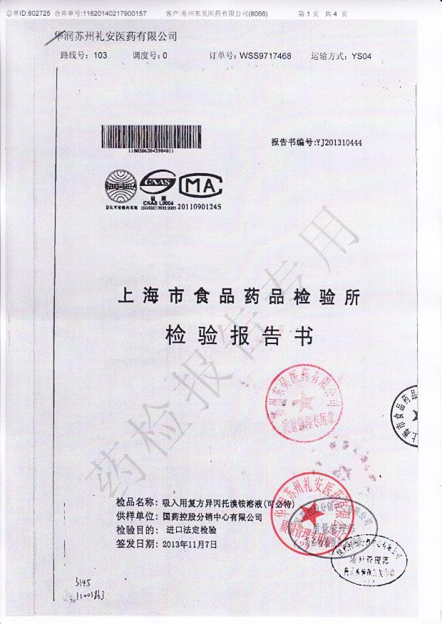 3984011吸入用复方异丙托溴铵溶液1