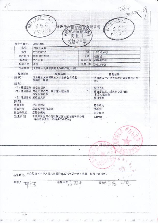 201308010妇科千金片