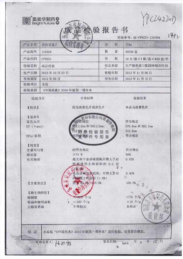 131004美洛昔康片