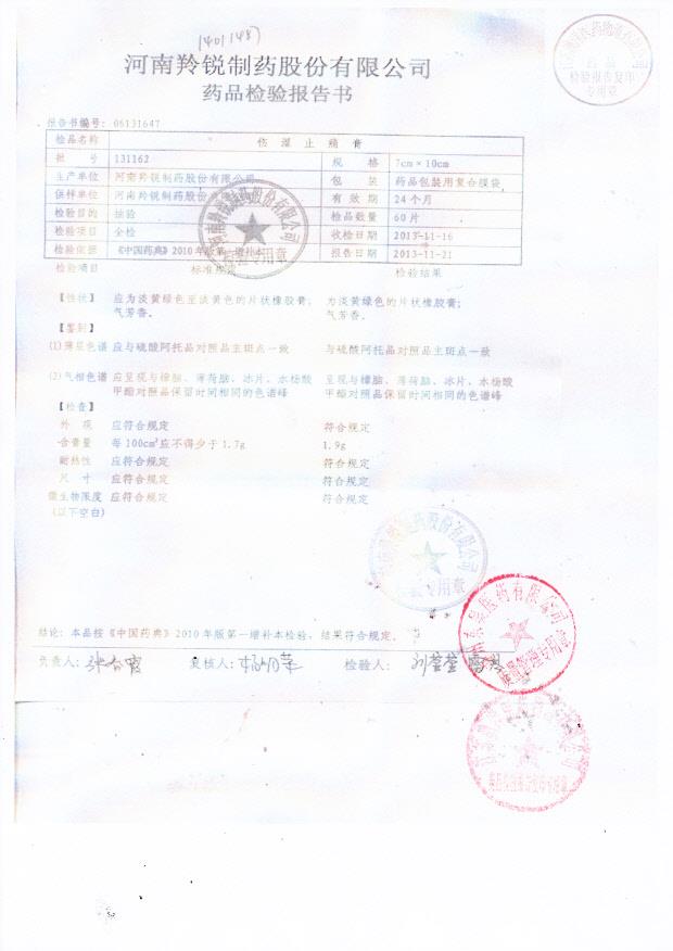 131162伤湿止痛膏