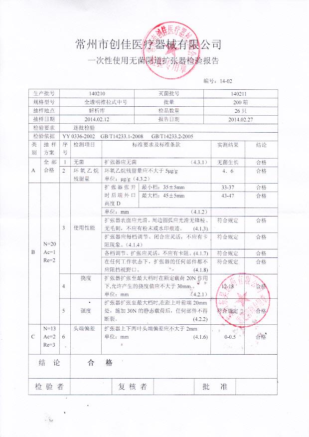 140210一次性使用无菌阴道扩张器