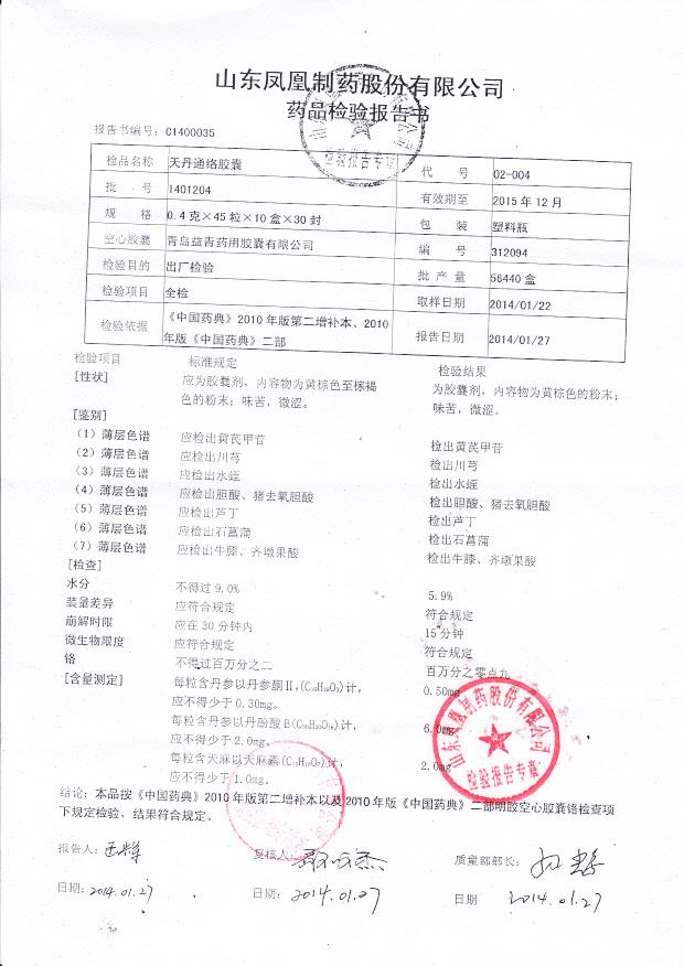 1401204天丹通络胶囊