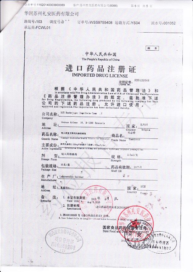 3984009吸入用复方异丙托溴铵溶液5