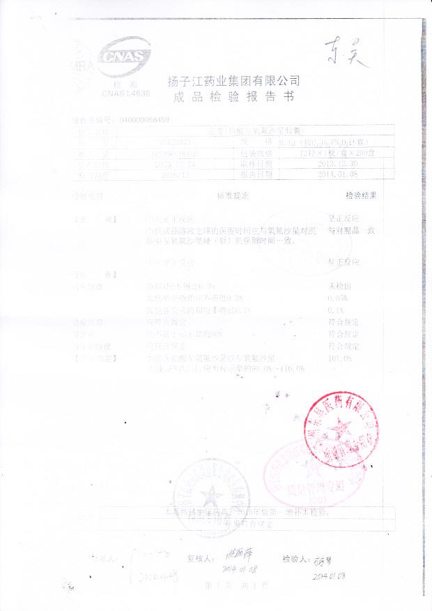 13122421盐酸左氧氟沙星胶囊