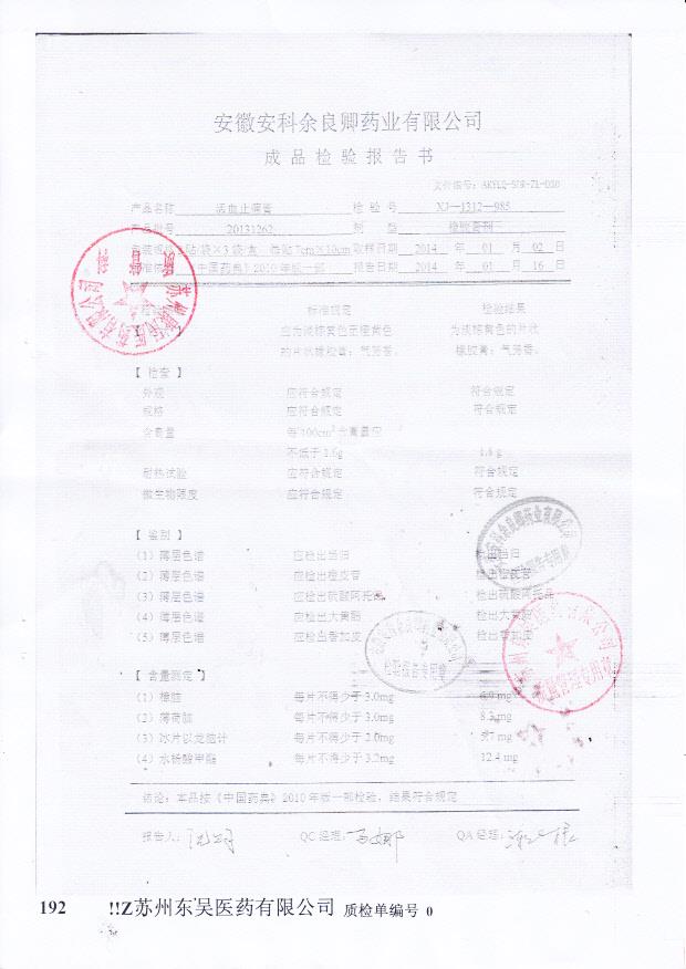 20131262活血止痛膏