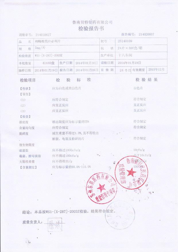 25140109枸橼酸莫沙比利片