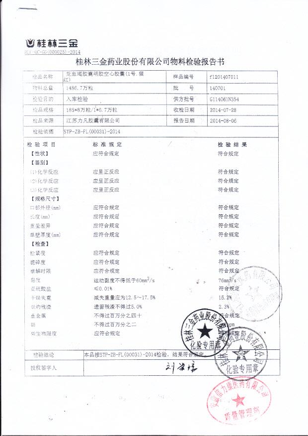 140701龙血竭胶囊明胶空心胶囊（1号.猩红）1